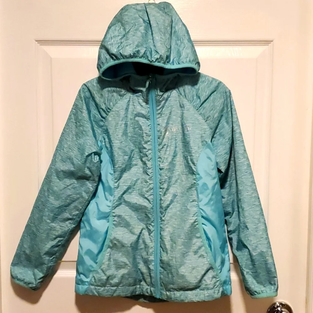 Free Country Zip Down Girls Hooded Light int Green Jacket - Size Medium (10-12)